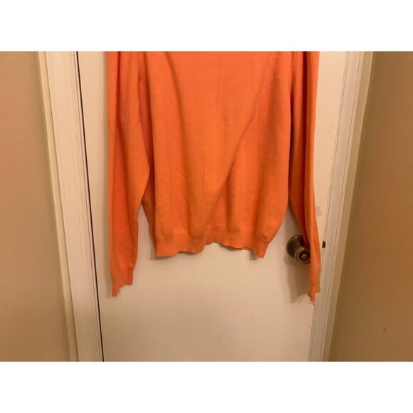 Polo Ralph Lauren Sweater Men XL Orange Pima Cotton V Neck Knit Lightweight/Prep - Picture 7 of 11